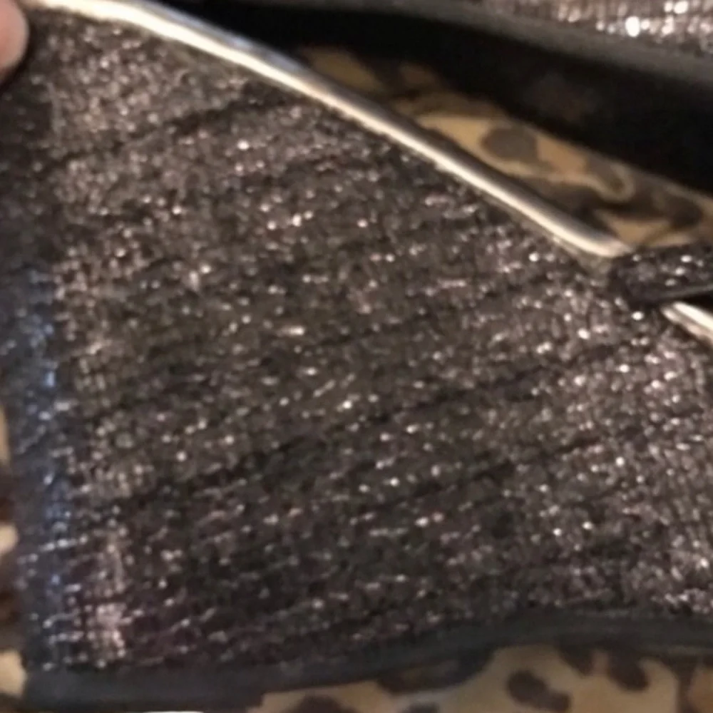 Unlisted by Kenneth Cole size 10 black silver metallic dress up or down